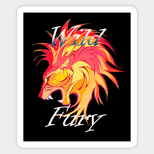 Lion Wild Fury filled, light Magnet by Animalistics